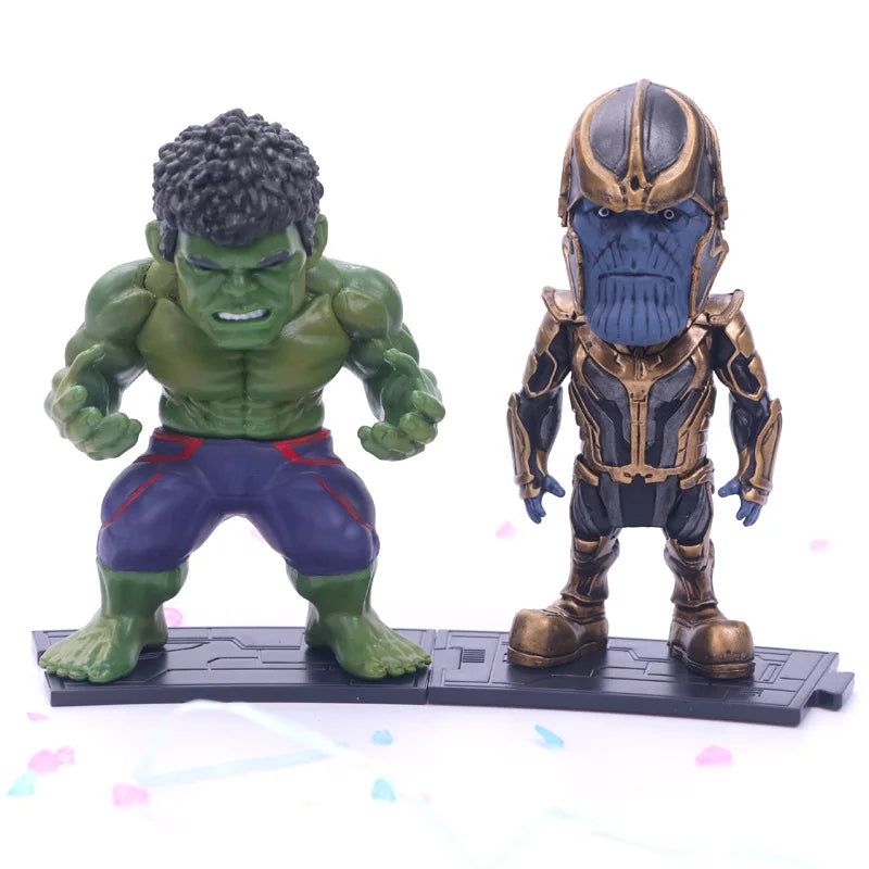 6pcs/set Marvel Avengers Black Panther  Thanos Ironman Spiderman