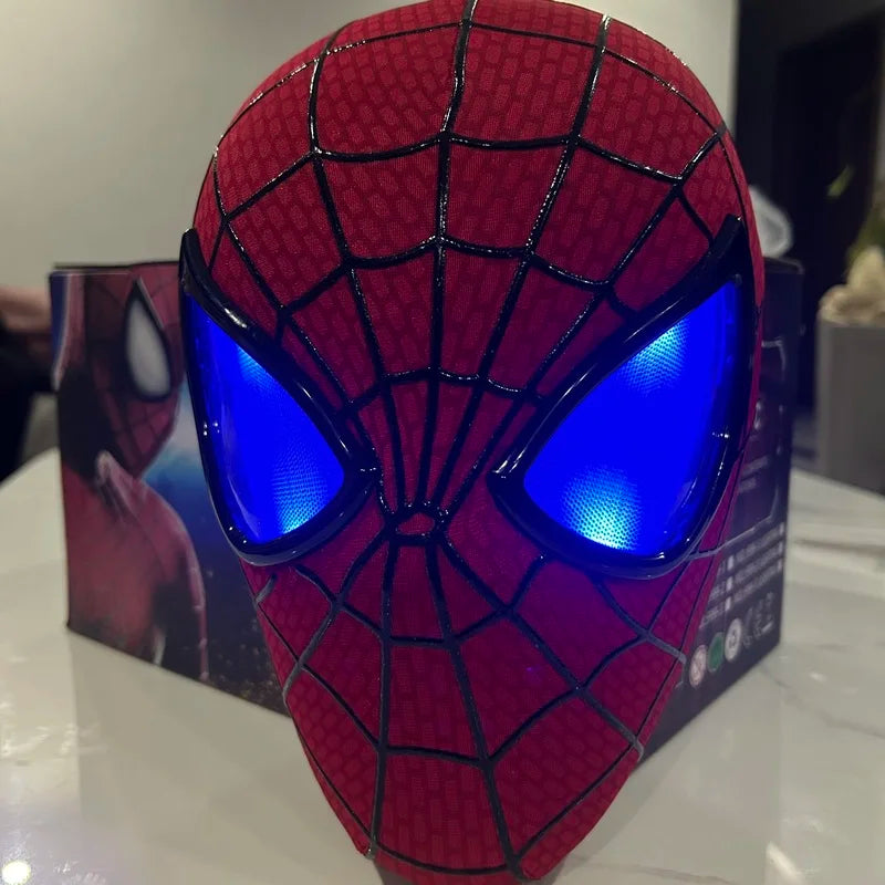 New The Amazing Spider-Man Headgear Movable Mask Helmet Electric Ring