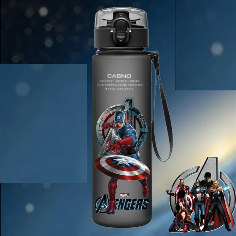 Spiderman Hulk Anime Water Bottle iron Man Captain America Boys