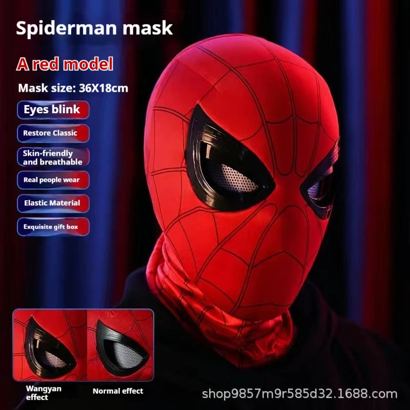 Spiderman Mascara Headgear Cosplay Moving Eyes Electronic Mask Spider
