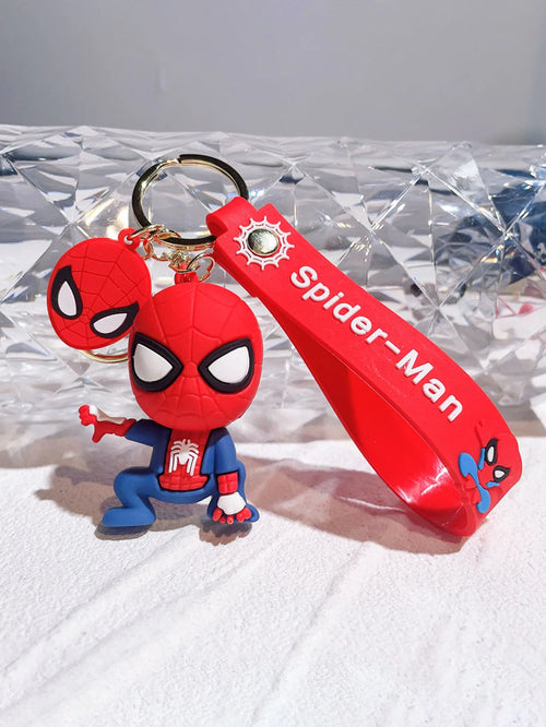 1pc Superhero Spidermanes Keychains Cartoon Spider Man Doll Keyrings