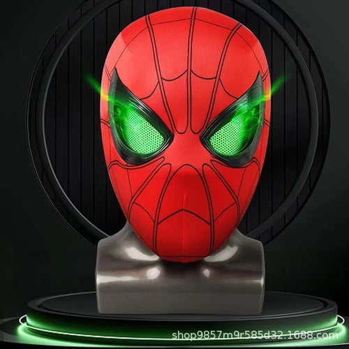 Spiderman Mascara Headgear Cosplay Moving Eyes Electronic Mask Spider