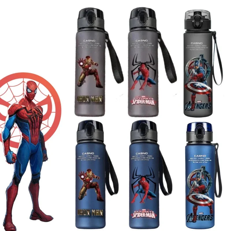 Spiderman Hulk Anime Water Bottle iron Man Captain America Boys