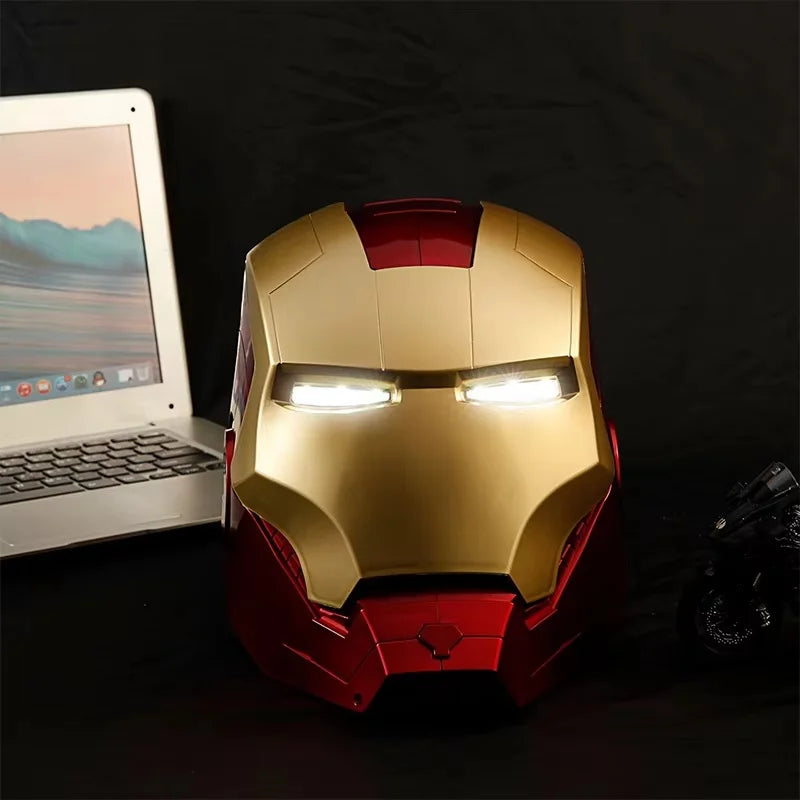 65cm Marvel Iron Man Helmet 1:1 Wearable Mask Gloves Glowing Eyes