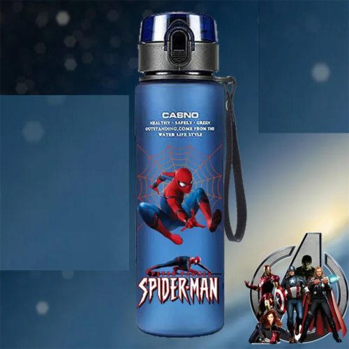 Spiderman Hulk Anime Water Bottle iron Man Captain America Boys
