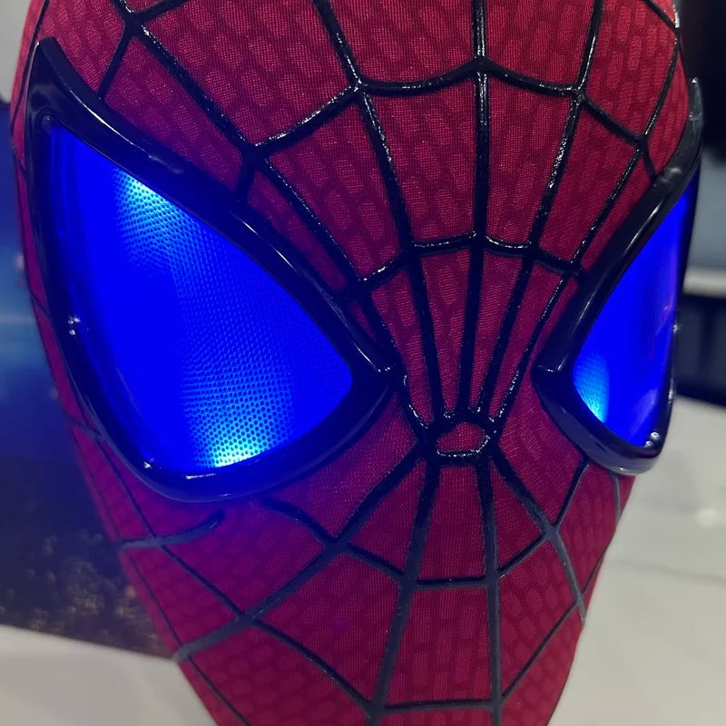 New The Amazing Spider-Man Headgear Movable Mask Helmet Electric Ring