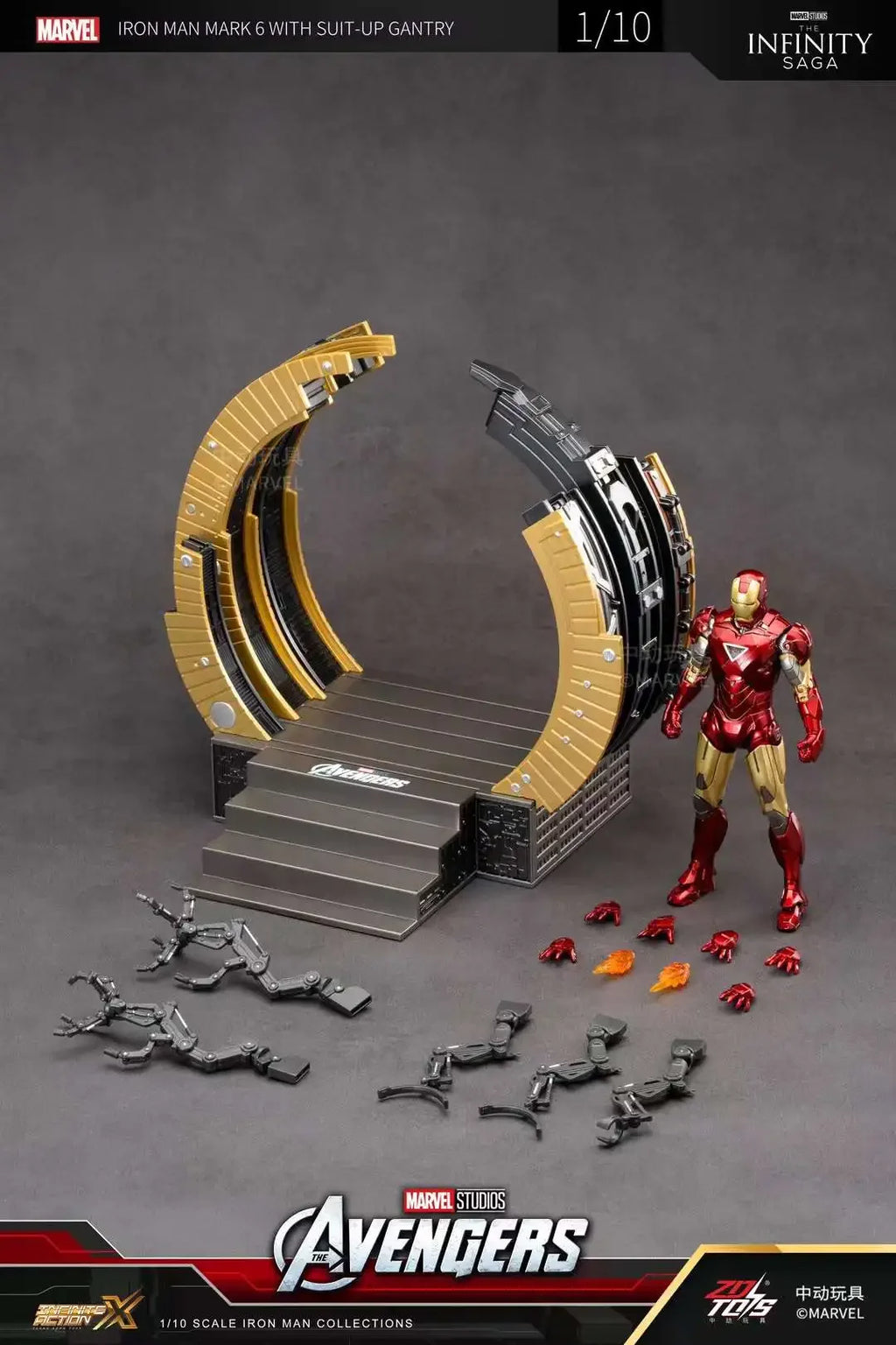 ZD Original Iron Man SUIT-UP GANTRY 1/10 Marvel Legend Demolition