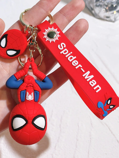 1pc Superhero Spidermanes Keychains Cartoon Spider Man Doll Keyrings