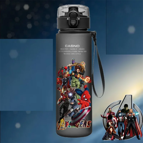 Spiderman Hulk Anime Water Bottle iron Man Captain America Boys