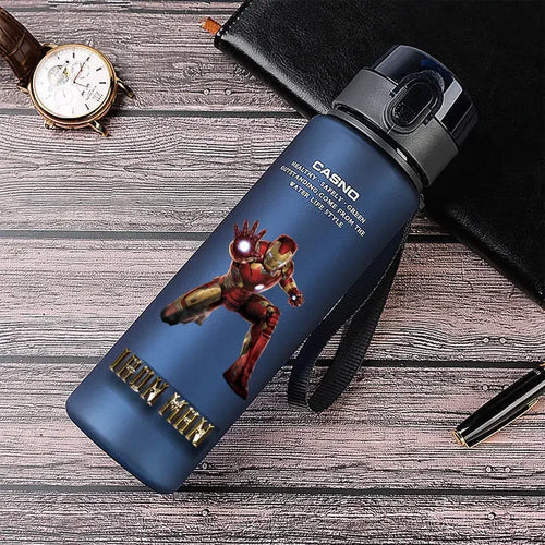 Spiderman Hulk Anime Water Bottle iron Man Captain America Boys