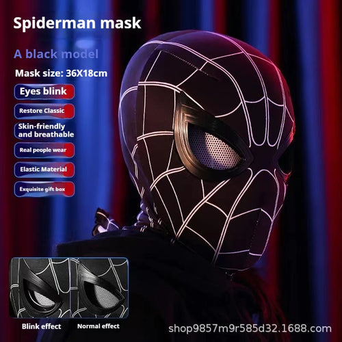 Spiderman Mascara Headgear Cosplay Moving Eyes Electronic Mask Spider
