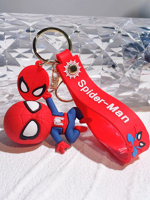 1pc Superhero Spidermanes Keychains Cartoon Spider Man Doll Keyrings