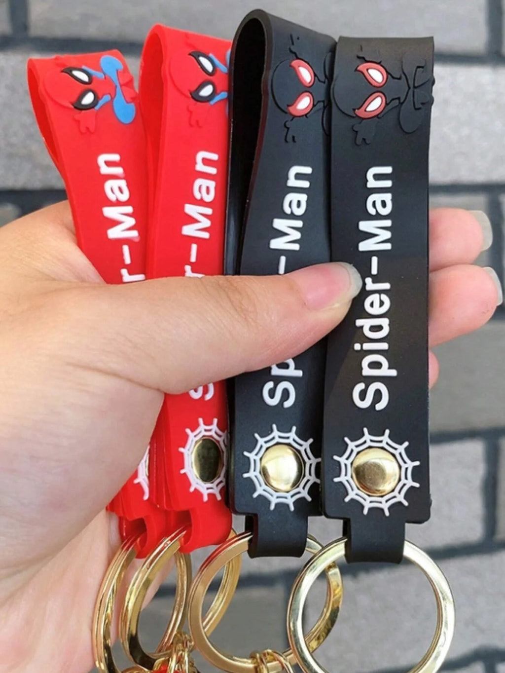 1pc Superhero Spidermanes Keychains Cartoon Spider Man Doll Keyrings