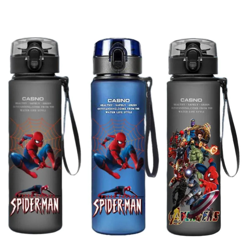 Spiderman Hulk Anime Water Bottle iron Man Captain America Boys