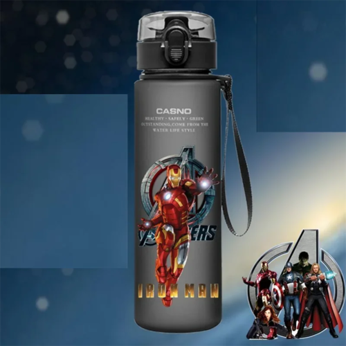 Spiderman Hulk Anime Water Bottle iron Man Captain America Boys